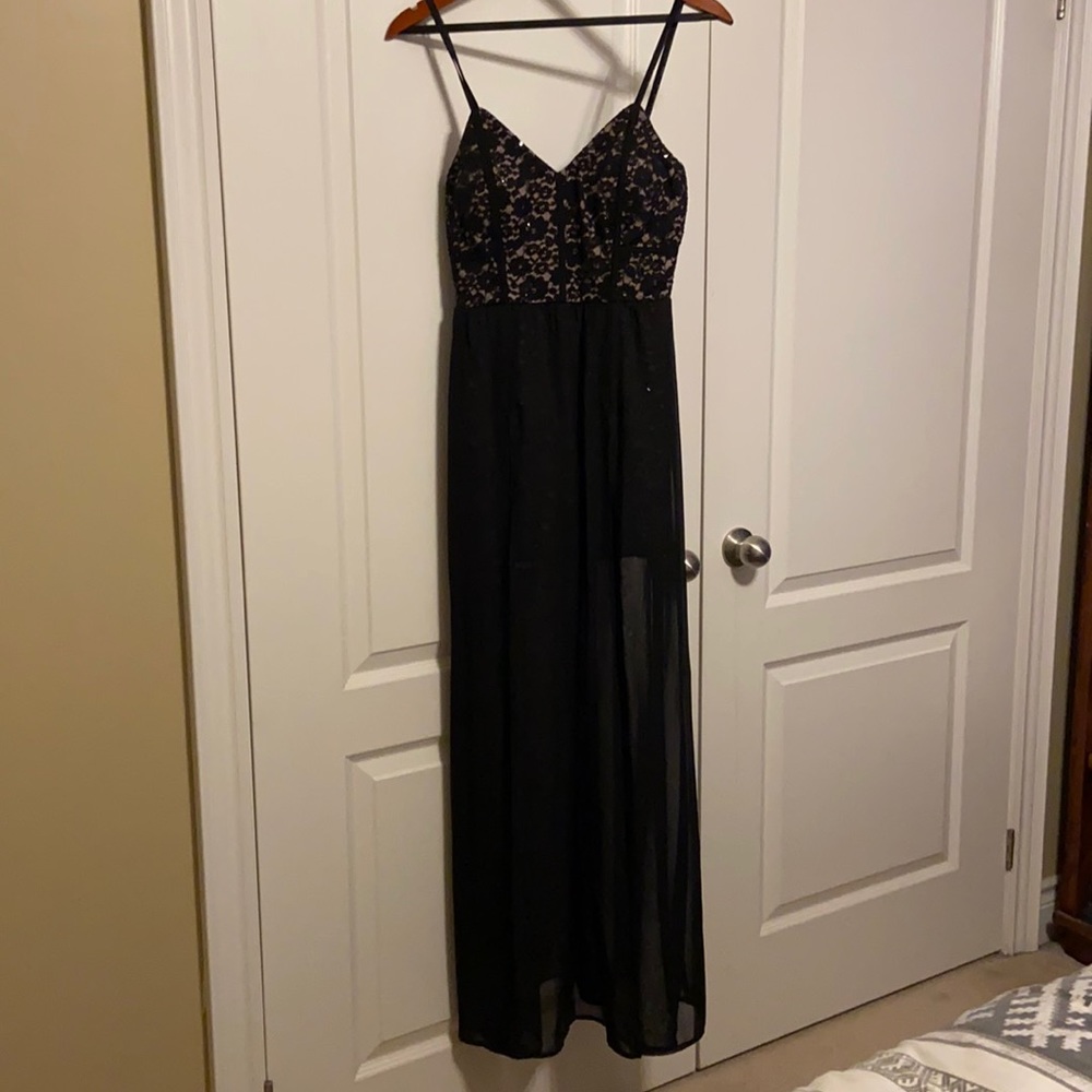 Black Lacy Romper Dress